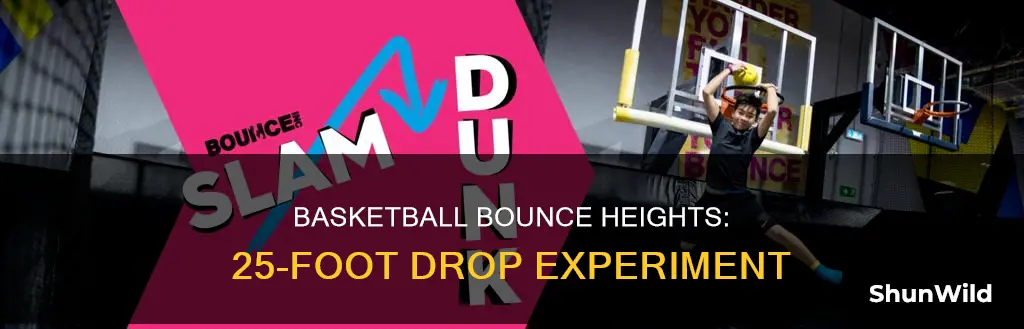 how high will a basketball bounce from 25 feet
