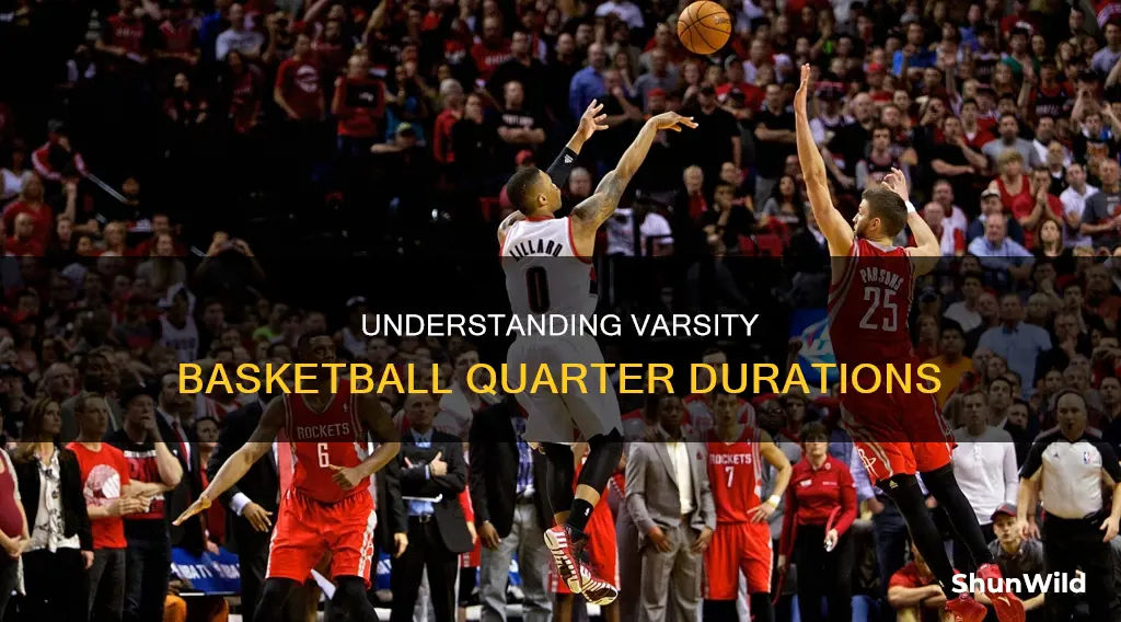 how long are varsity basketball quarters