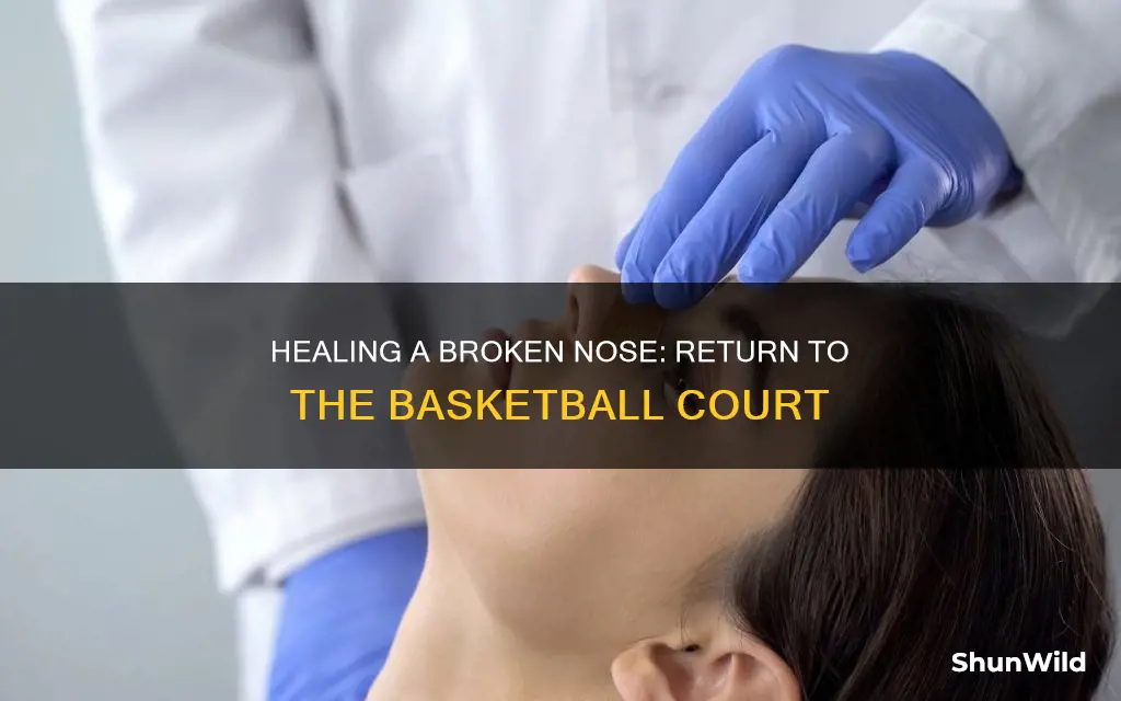 how long does a broken nose take to heal basketball