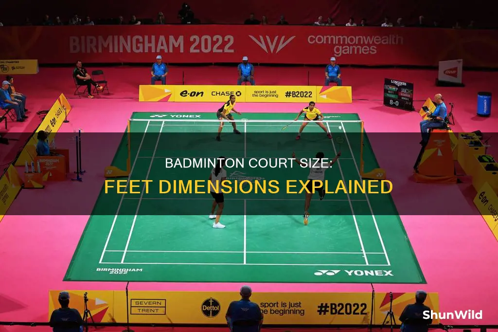 how long is a badminton court in feet