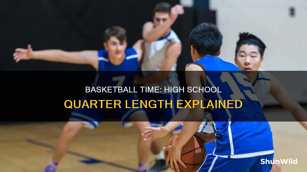 how long is a basketball quarter in high school