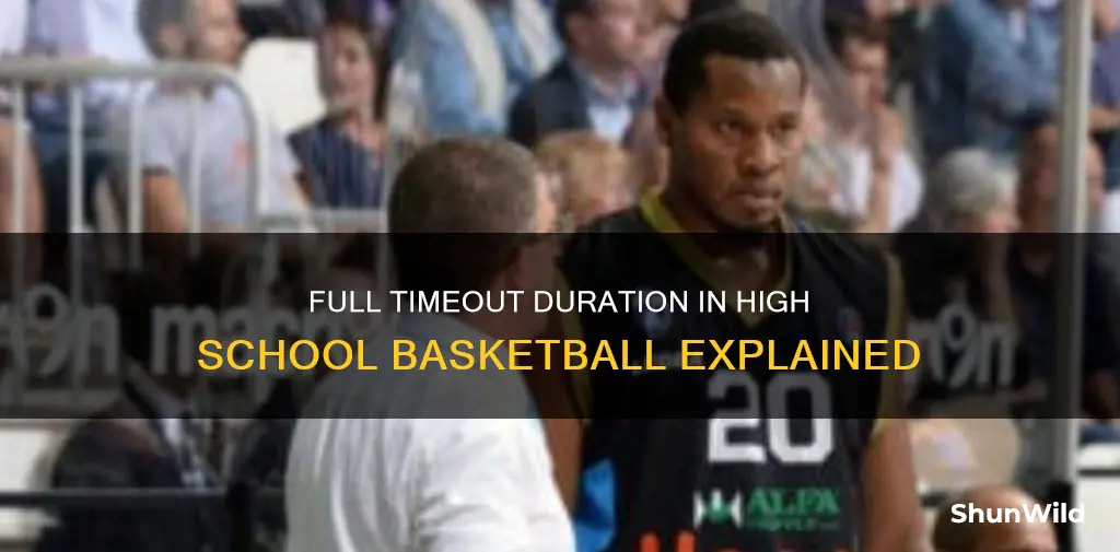 how long is a full timeout in high school basketball
