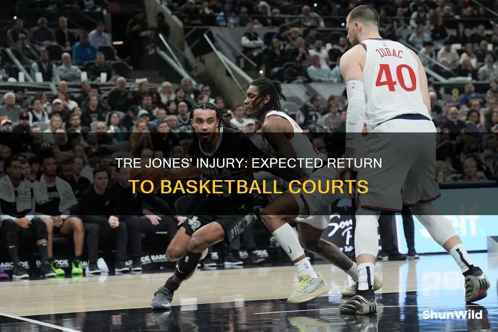 how long is tre jones out basketball