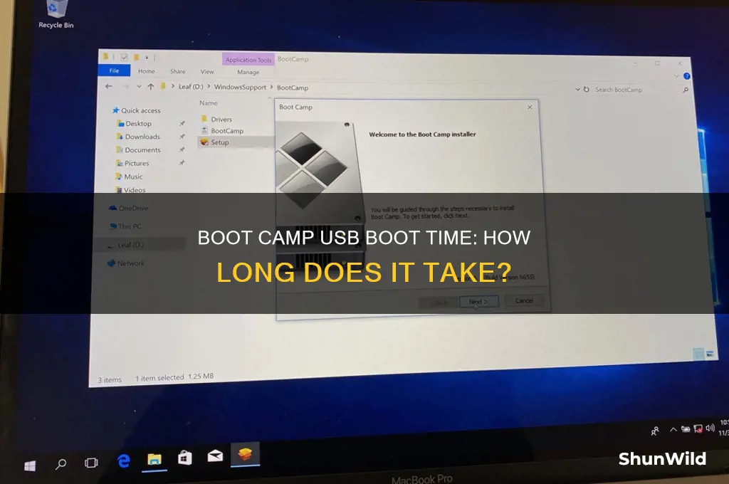 how long to boot from boot camp usb drive