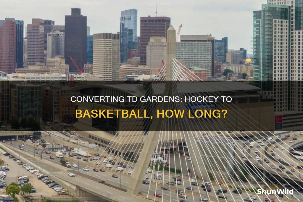 how long to convert td gardens from basketball to hockey