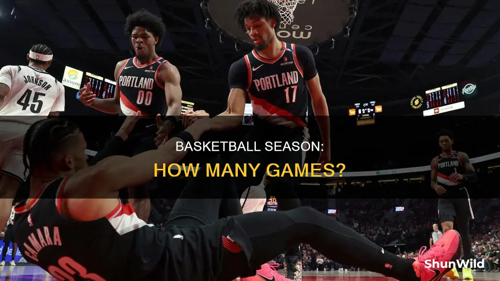 how manu gamrs are in 1 seasone in basketball