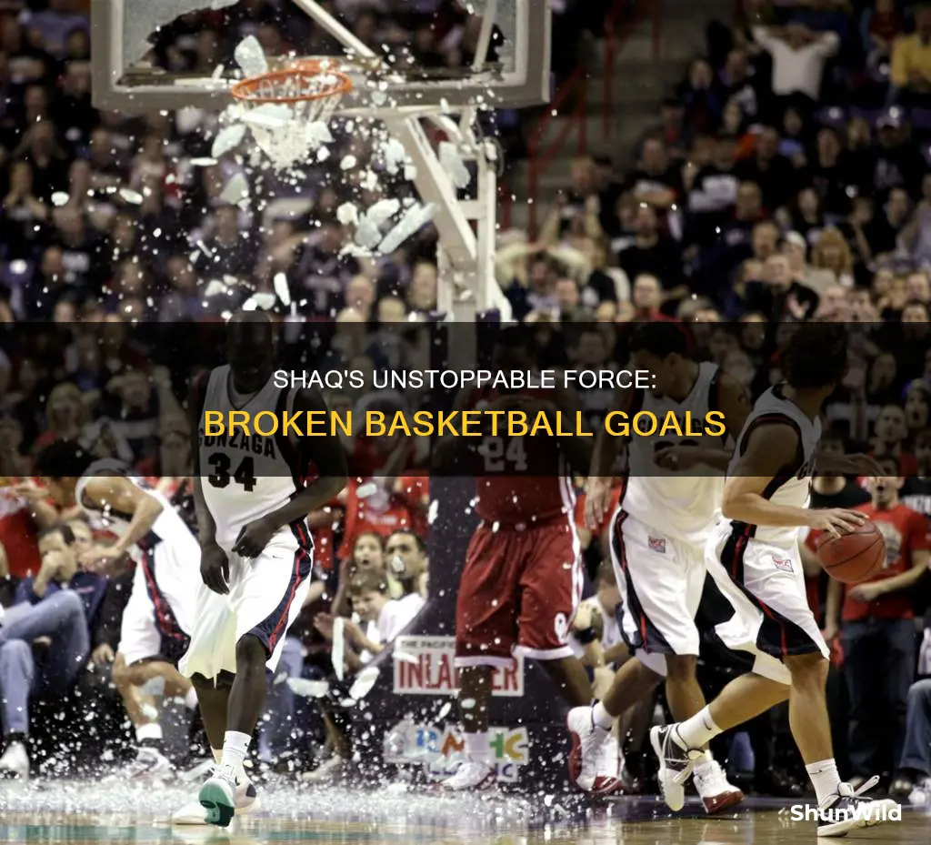 how many basketball goals did shaq break