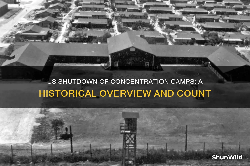 how many concentration camps did the us shut down