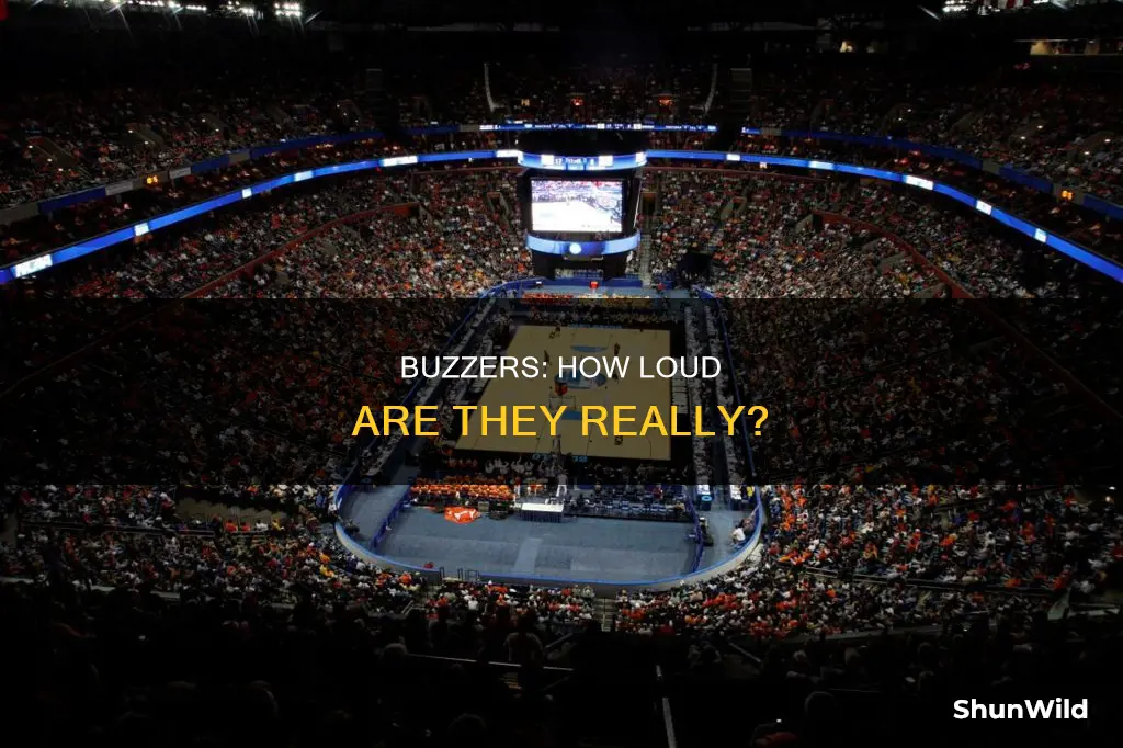 how many decibels is a basketball buzzer