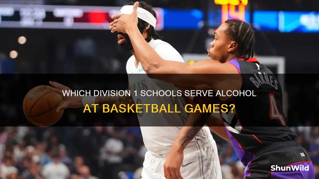 how many division 1 schools sell alcohol at men