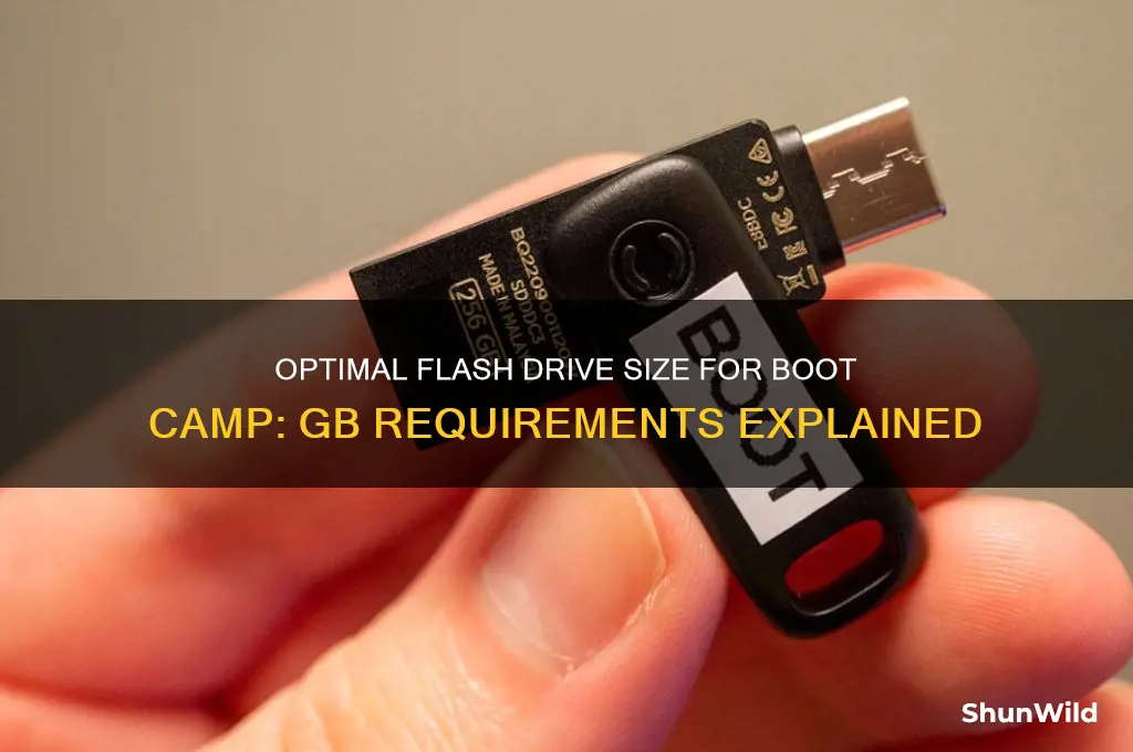 how many gb for flash drive for boot camp