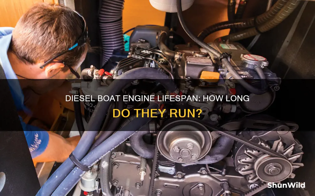 how many hours does a diesel boat engine last