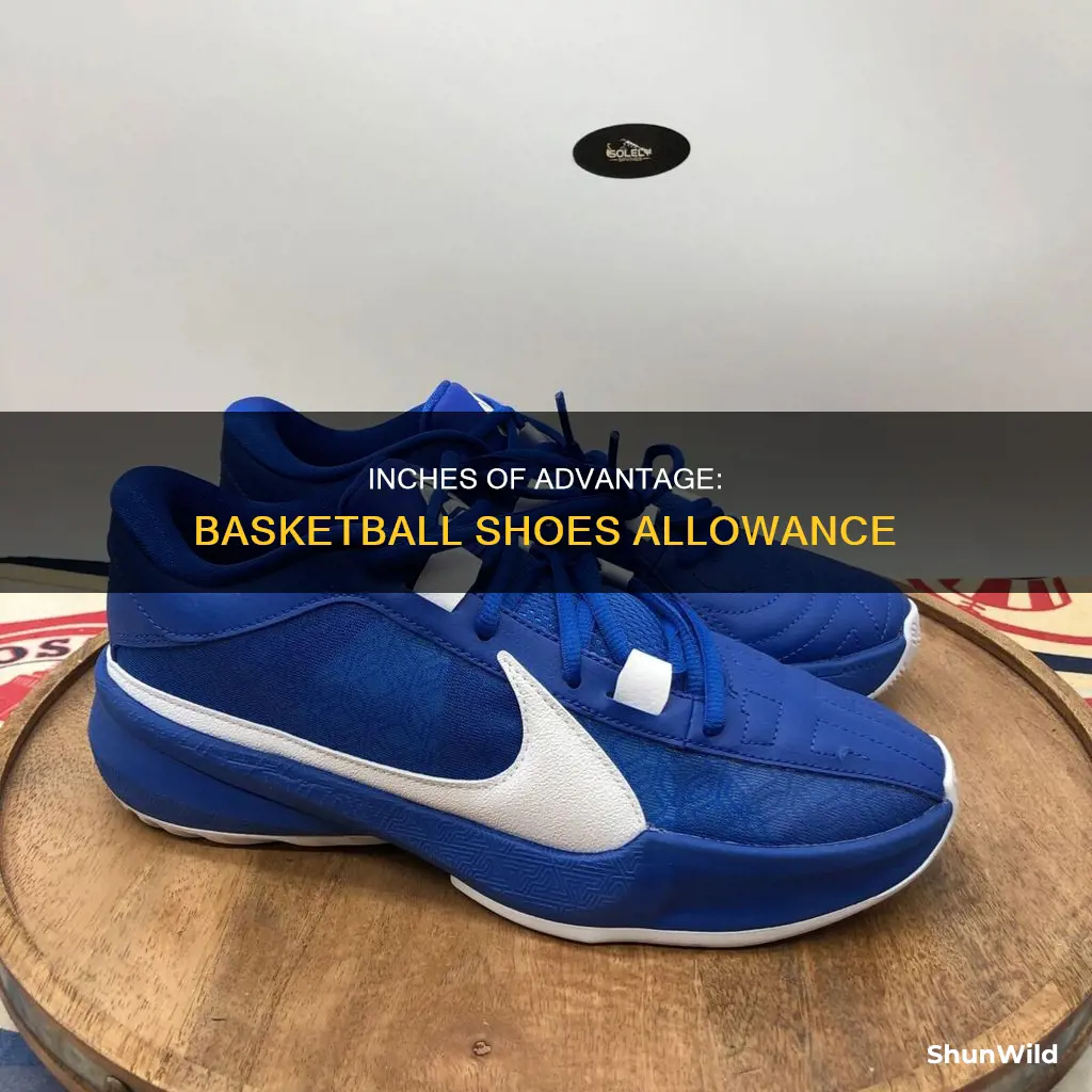 how many inch allowance for basketball shoes