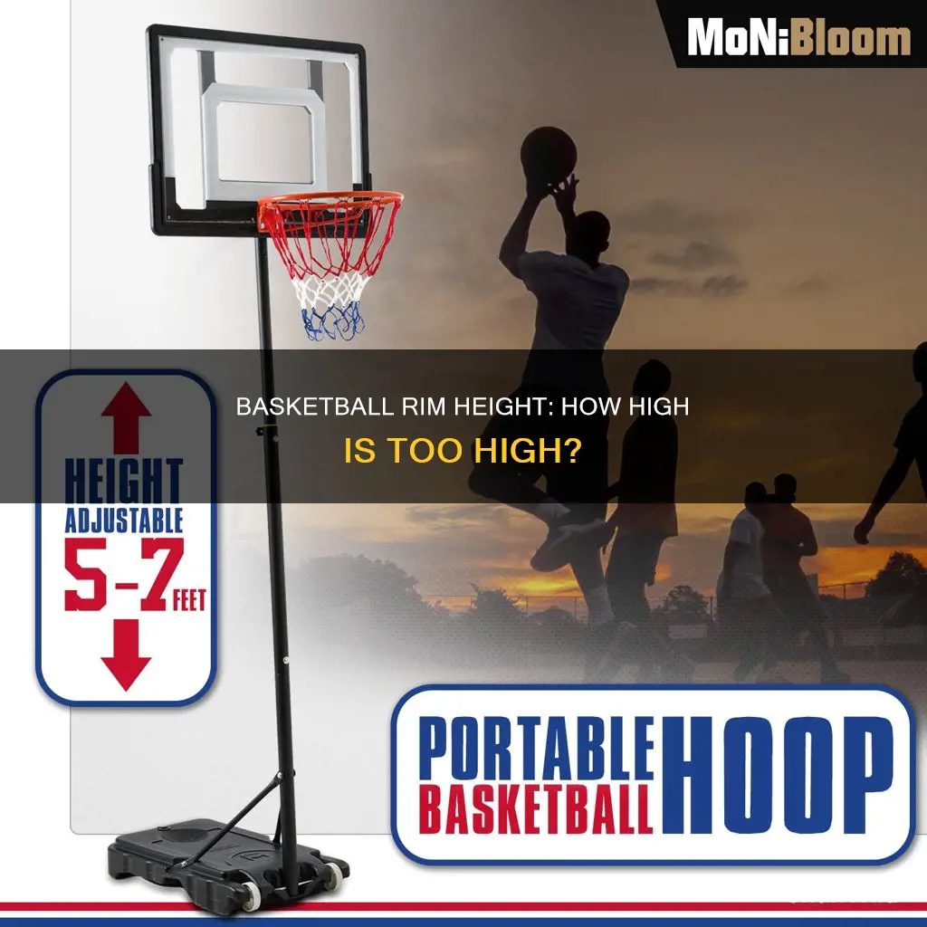 how many inches is a basketball rim from the ground