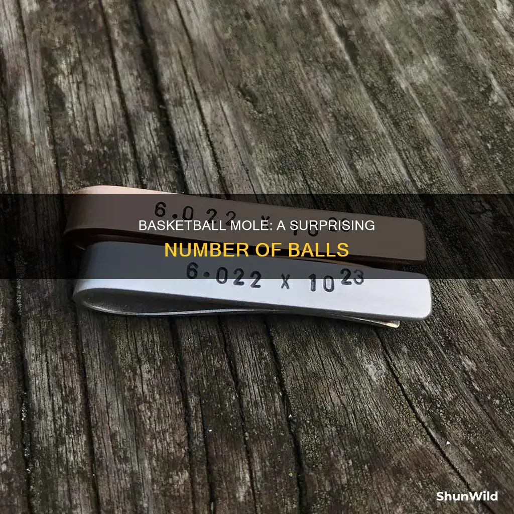 how many items are contained in one mole of basketballs