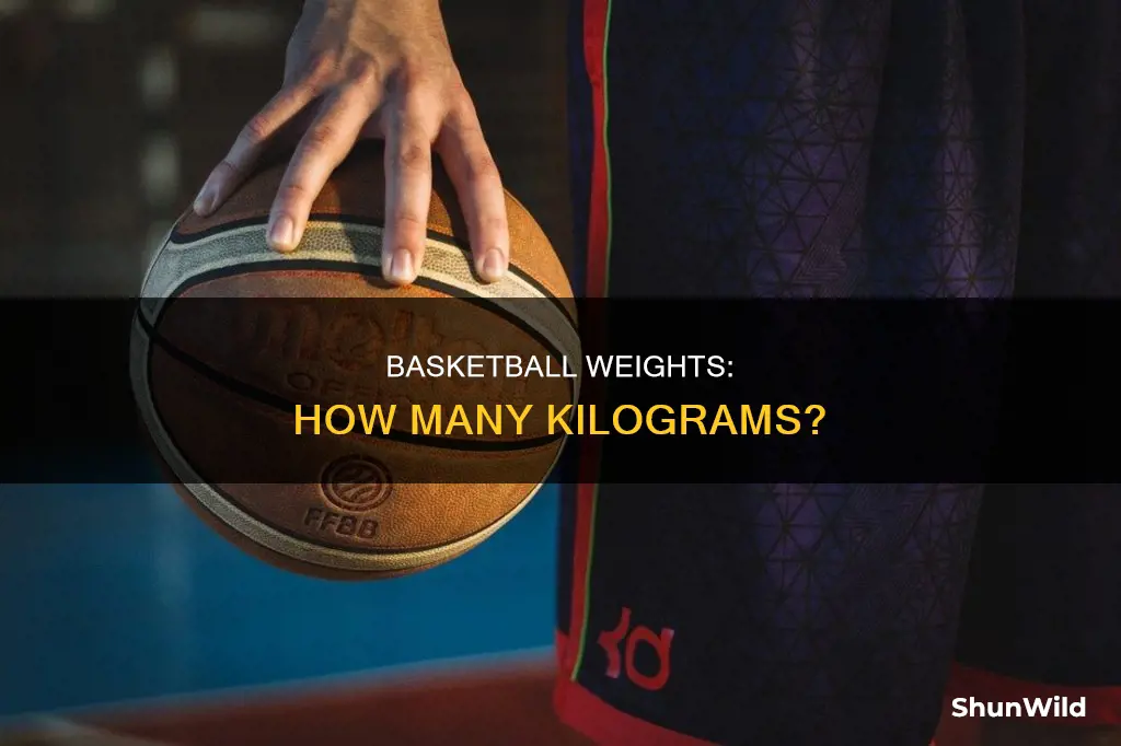 how many kg does a basketball weigh