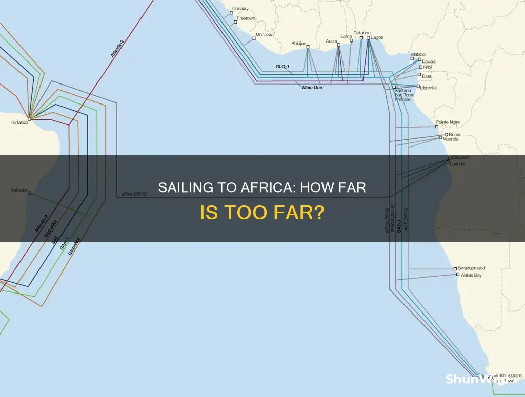 how many miles to go to africa on a boat