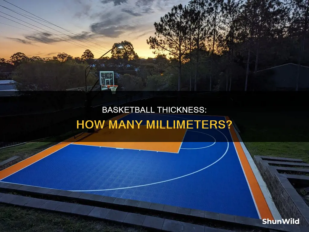 how many milimeters thick is a basketball