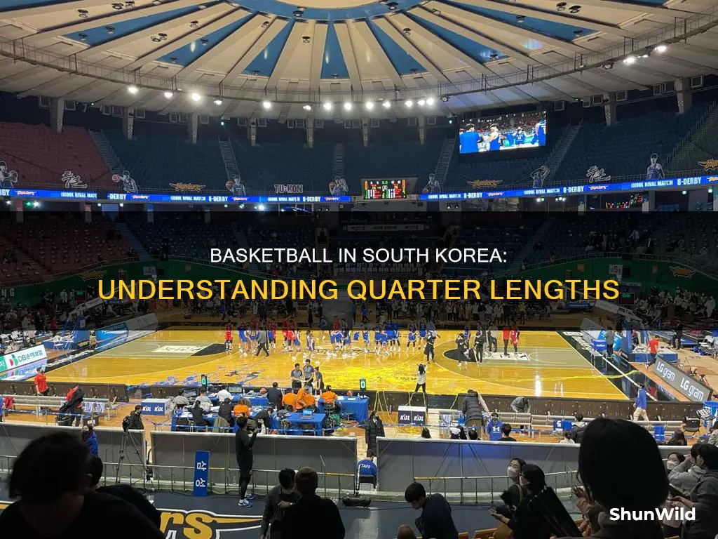 how many minutes is a quarter in south korea basketball