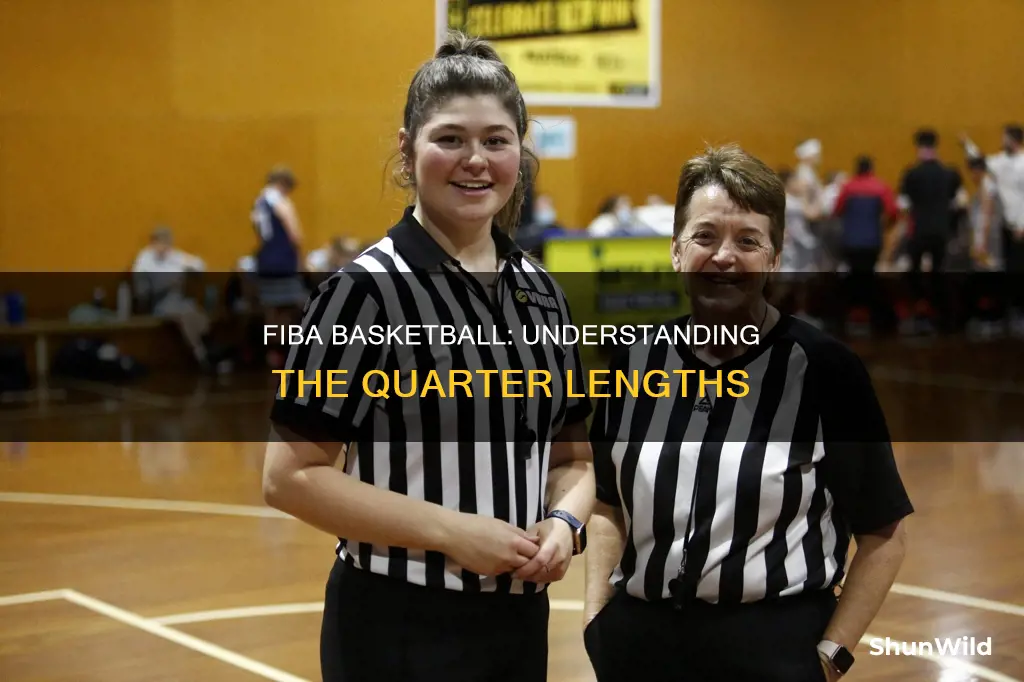 how many minutes per quarter in basketball fiba