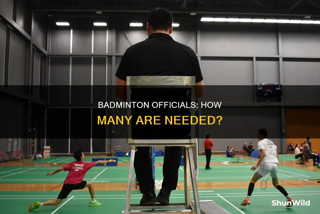how many officials are there at a badminton game