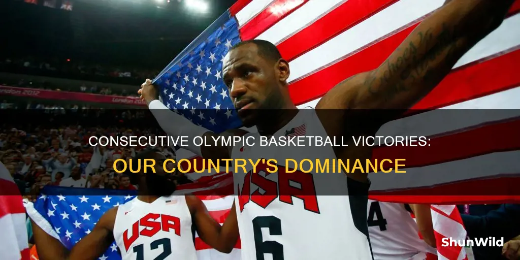 how many olympics have we won in basketball comsequlativle