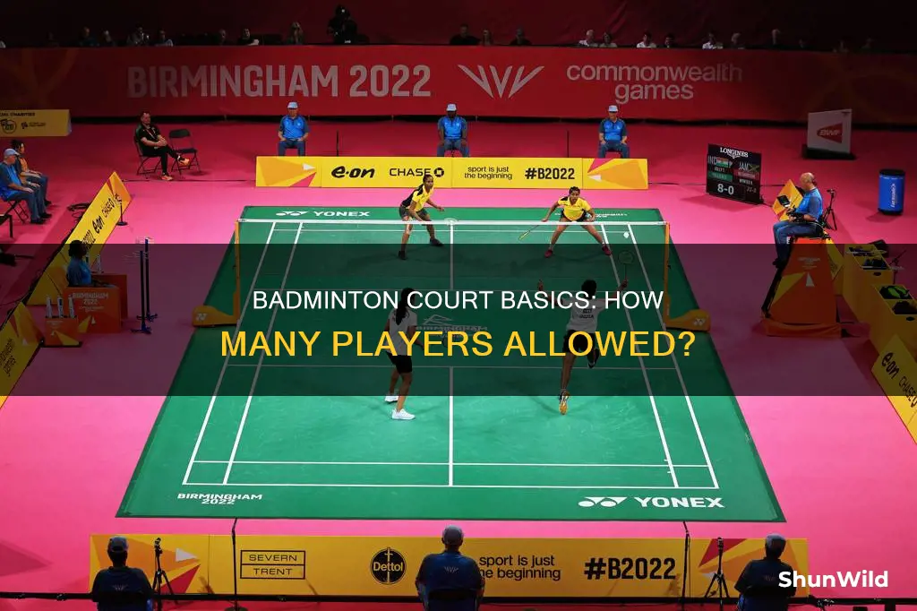 how many players on a badminton court