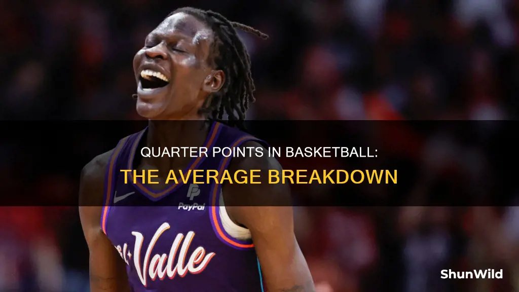 how many points in a quarter in basketball average