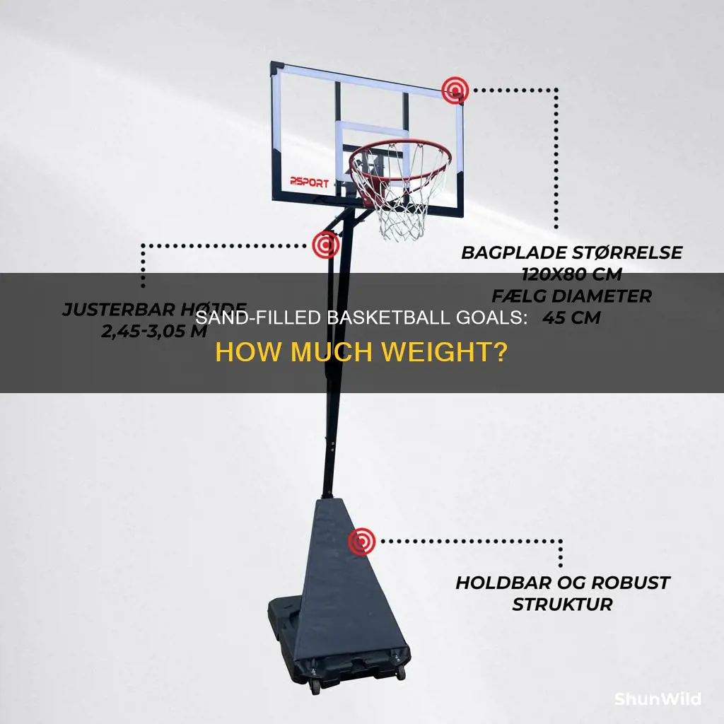 how many pounds of sand to fill up basketball goal