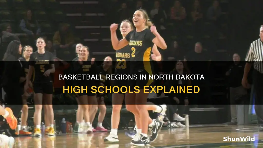 how many regions in high school basketball in north dakota