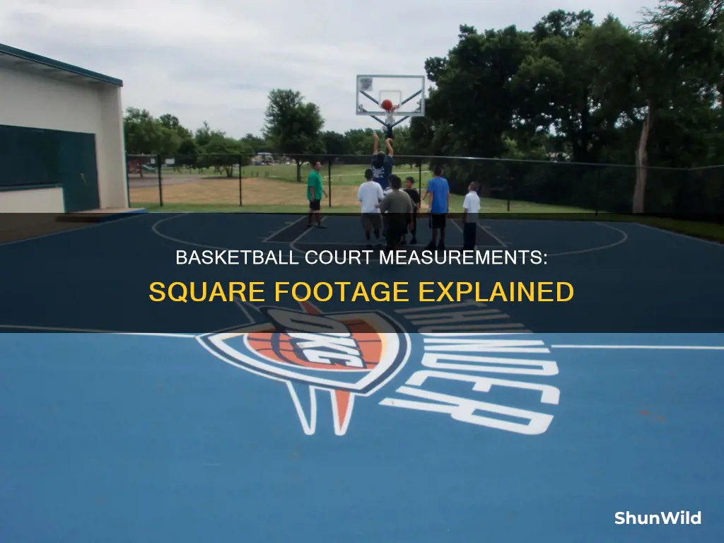 how many square feet is a basketball cout