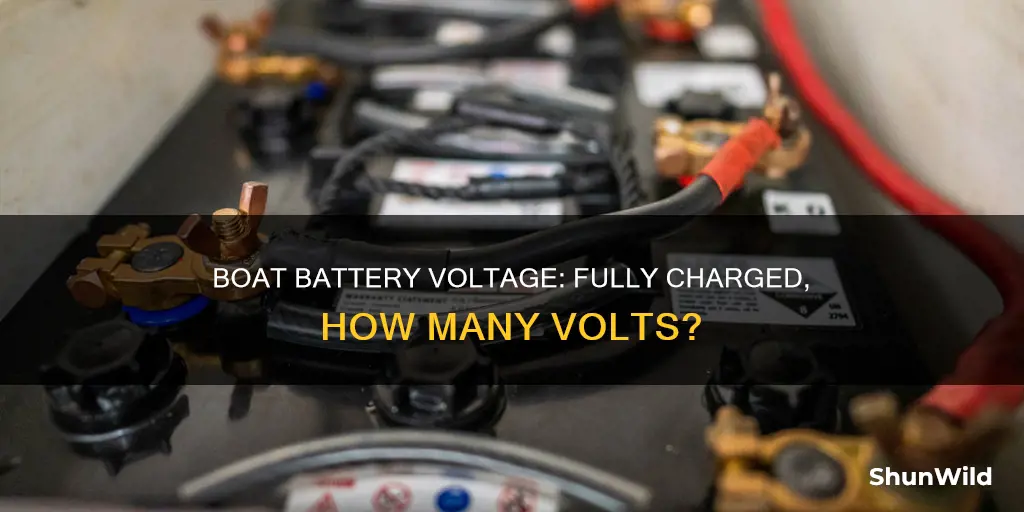 how many volts should a fully charged boat battery have