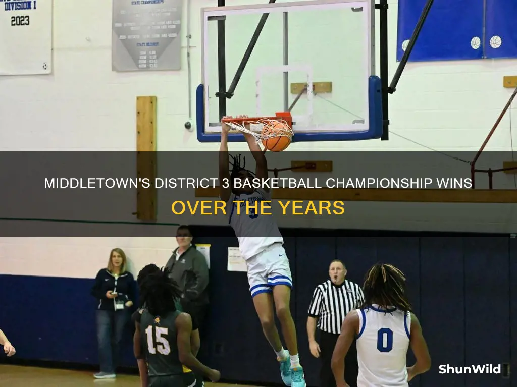 how many years did middletown win district 3 basketball championship