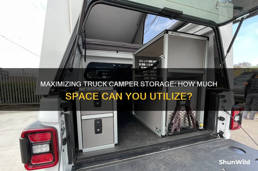 how much available storge in a truck camper