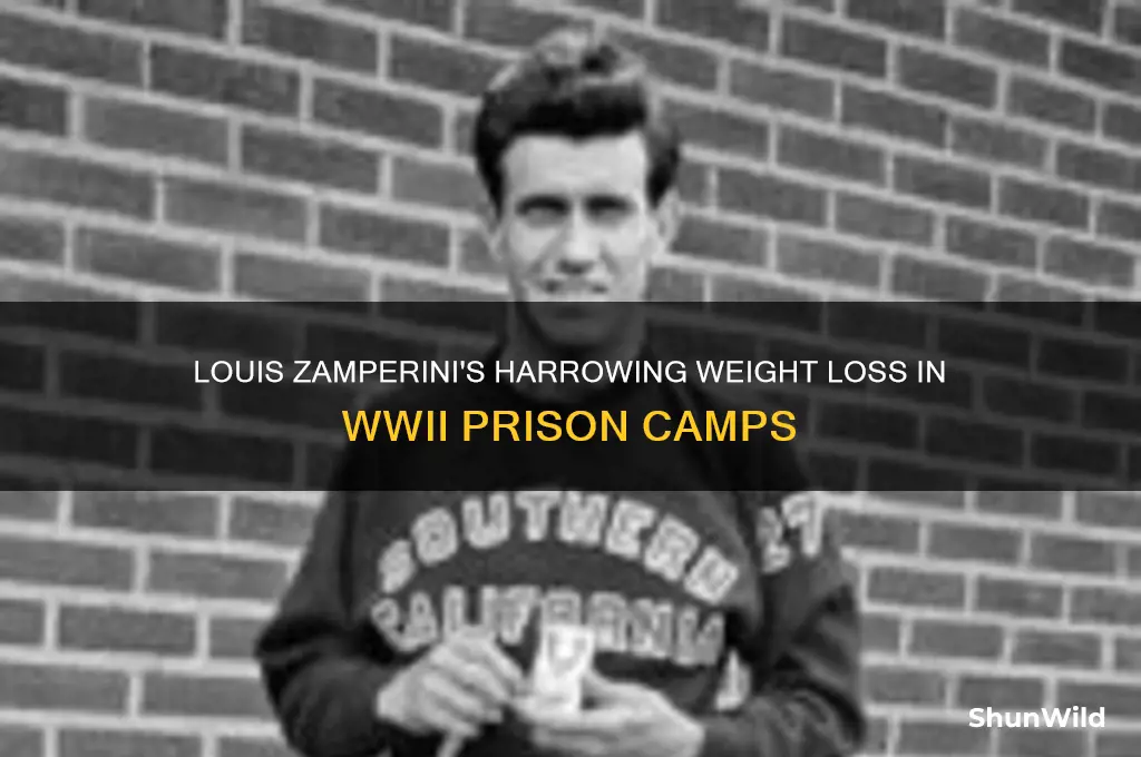 how much did louis zamperini wiegh at prison camp