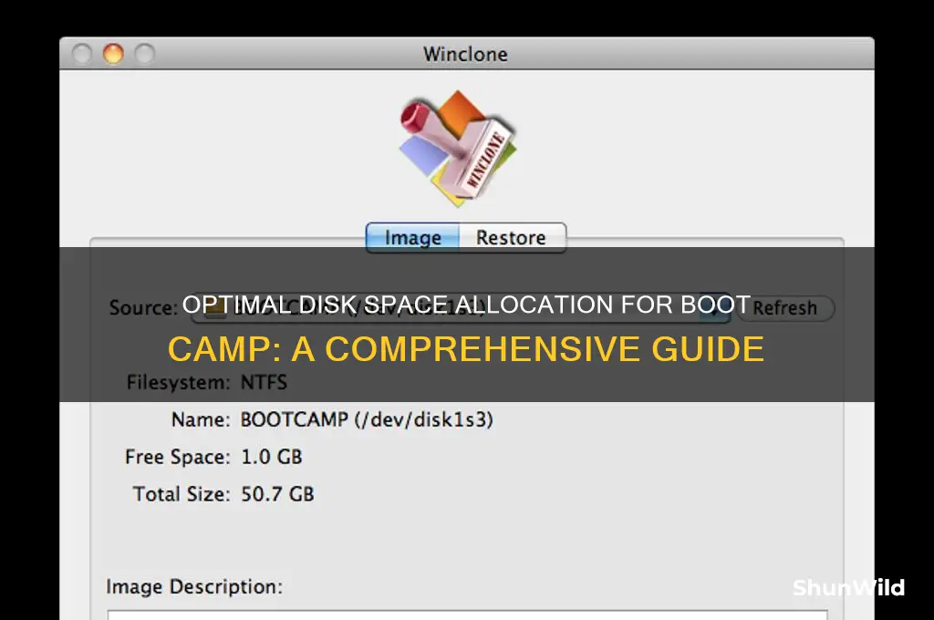 how much disk space for boot camp