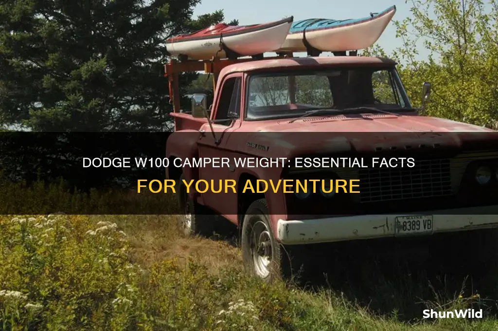 how much dodge w100 camper weight