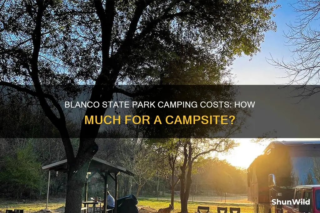 how much does a blanco state park camp site cot