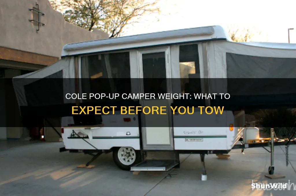 how much does a cole pop up campe weigh