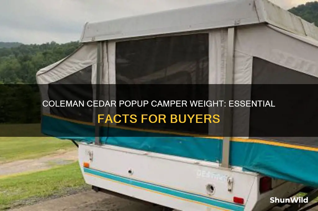 how much does a coleman cedar popup camper weigh