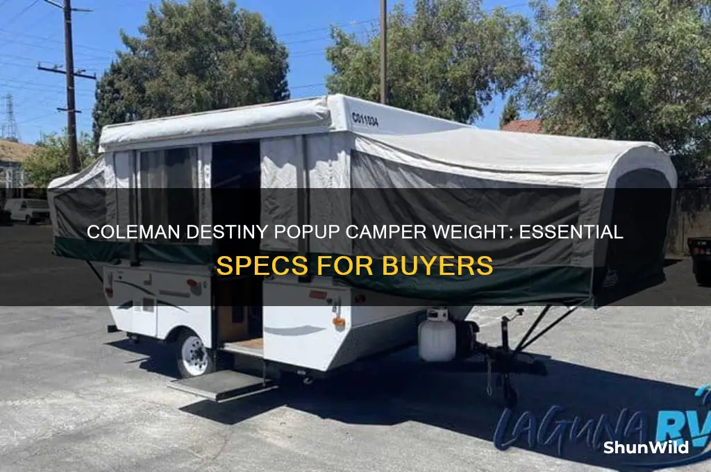 how much does a coleman popup camper destiny weigh