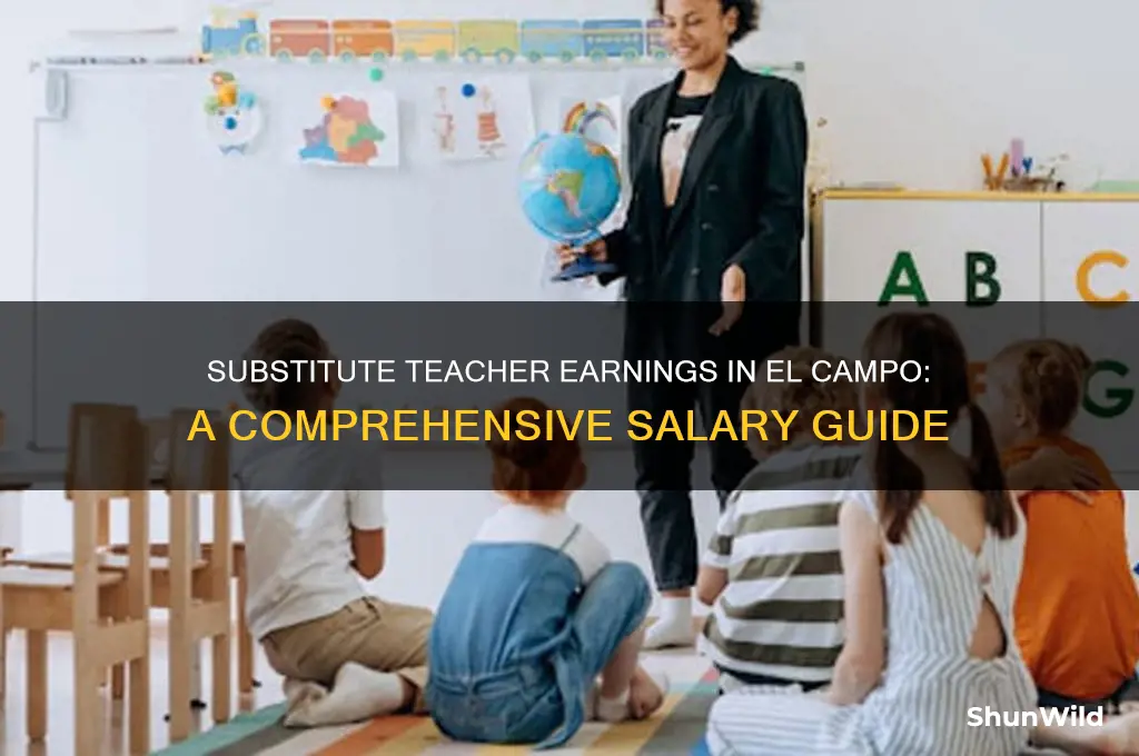 how much does a substitute teacher make in el campo
