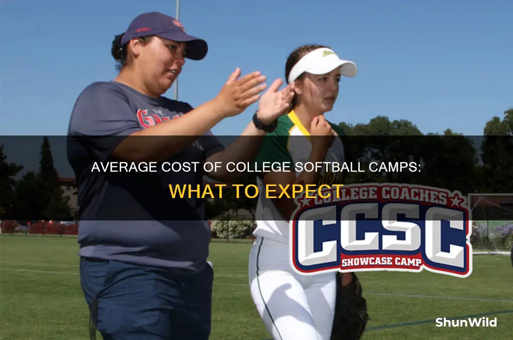 how much does an average cost of college softball camps