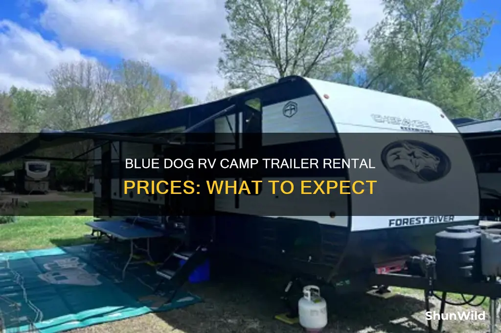 how much does blue dog rv rent camp trailers for