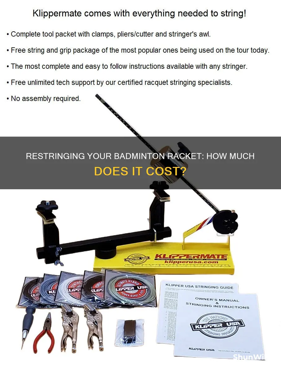 how much does it cost to restring a badminton racket