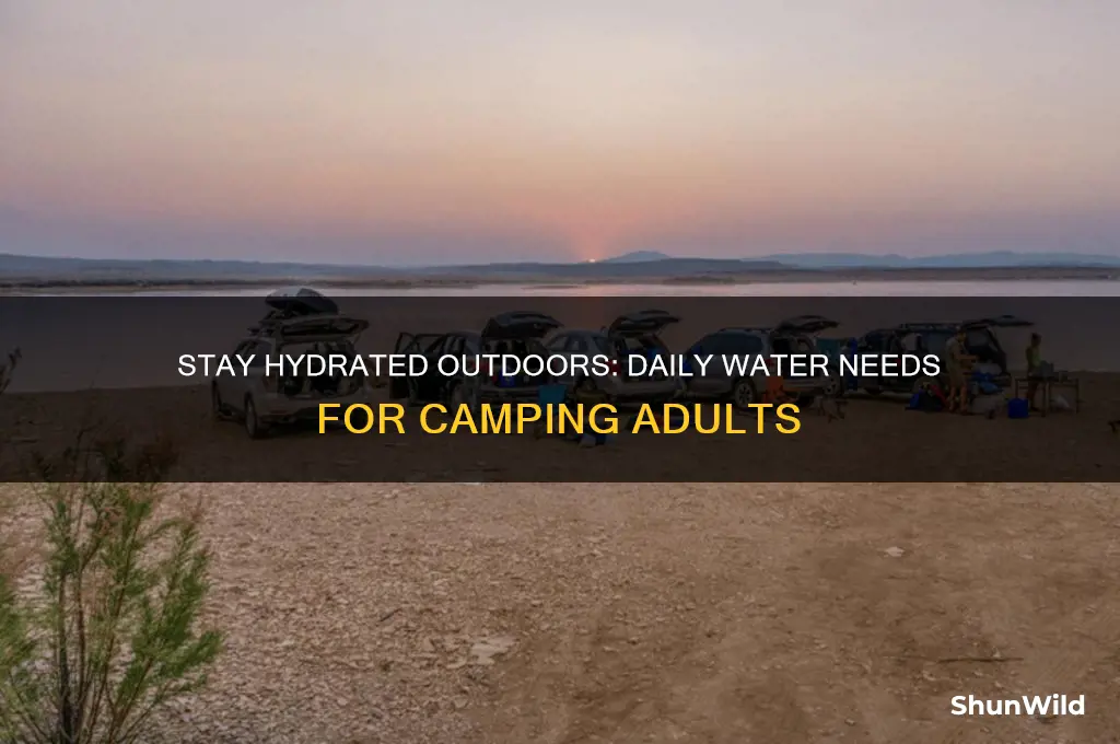 how much drinking water for day for adult for camping