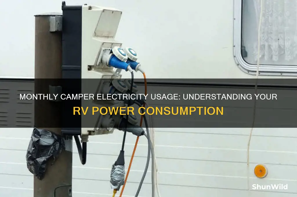 how much electricity does a camper use a month
