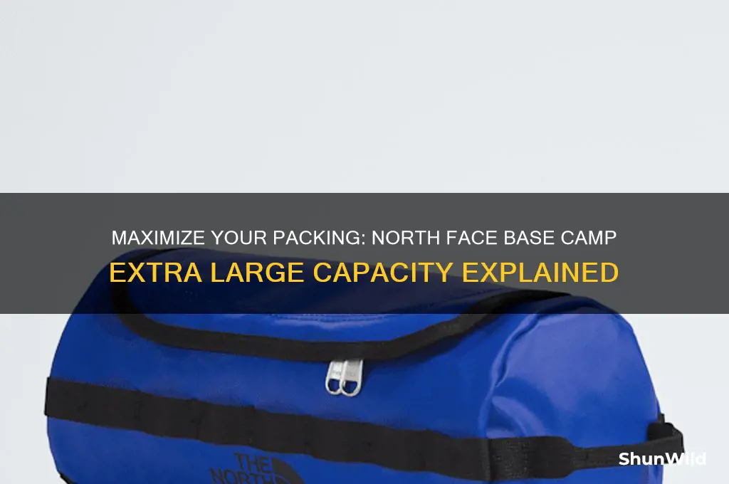 how much fits in north face base camp extra large