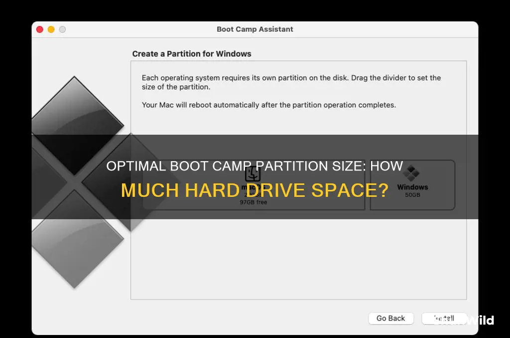 how much hard drive space to partition boot camp
