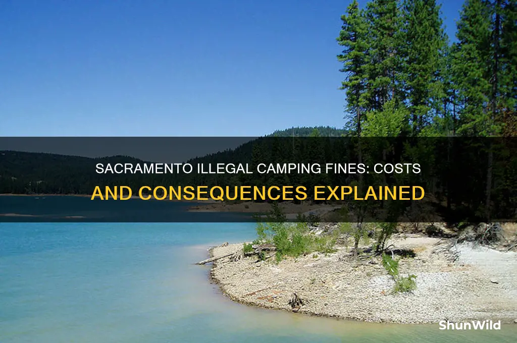 how much is an illegal camping ticket sacramento